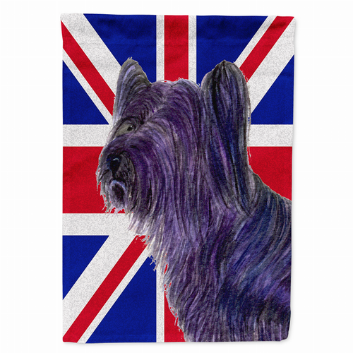 Dog with English Union Jack British Flag Garden Size Flag - S000213B001695P039879V000