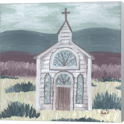 Farm Sketch Church Meadow by Kathleen Bryan, Canvas Art