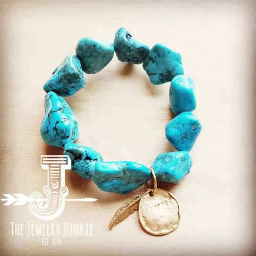 Stretch Bracelet with Matte Gold Accents