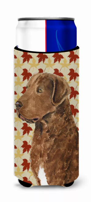 Fall Leaves Design with Dog Ultra Hugger for slim cans - S000213B001695P035806V000
