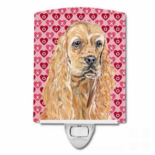 Hearts Love and Valentine's Day Dog Art Ceramic Night Light - S000213B001695P103399V000