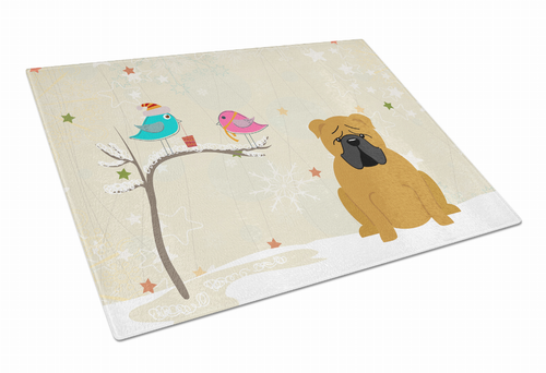 Christmas Presents Dog Print Glass Cutting Board Large - BB2594LCB
