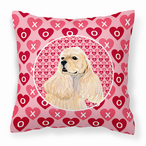 Hearts Love and Valentine's Day Dog Portrait Fabric Decorative Pillow - S000213B001695P068608V000