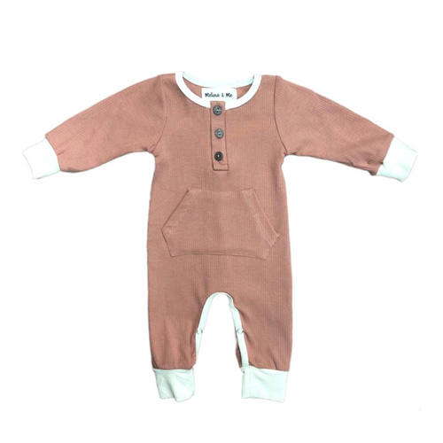Ribbed Romper (Rust/Natural) - B003153P001110V000