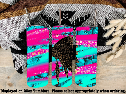 Neon Brush Stroke Headdress Steel Tumbler