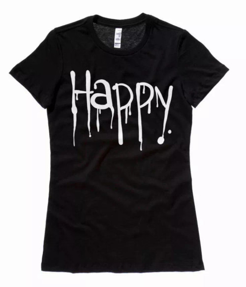 "Happy" Dripping Gothic Women's T-Shirt - 1898-1898484