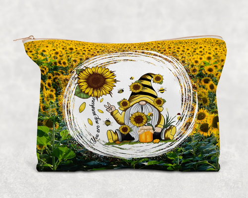 Sunflower Gnome  Printed Canvas Zipper Bag