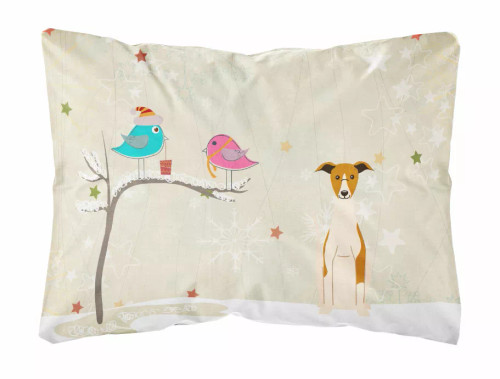 Christmas Presents between Friends Dog Art Canvas Fabric Decorative Pillow - S000213B001695P071610V000