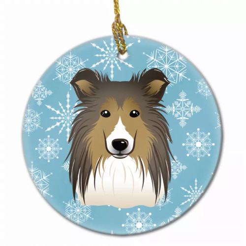 Snowflake Dog on Ceramic Ornament - S000213B001695P056303V010