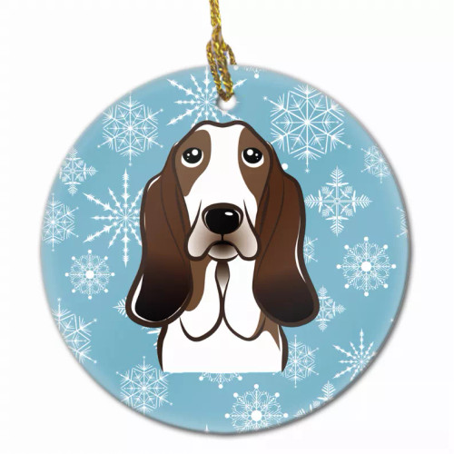 Snowflake Dog on Ceramic Ornament - S000213B001695P056303V011