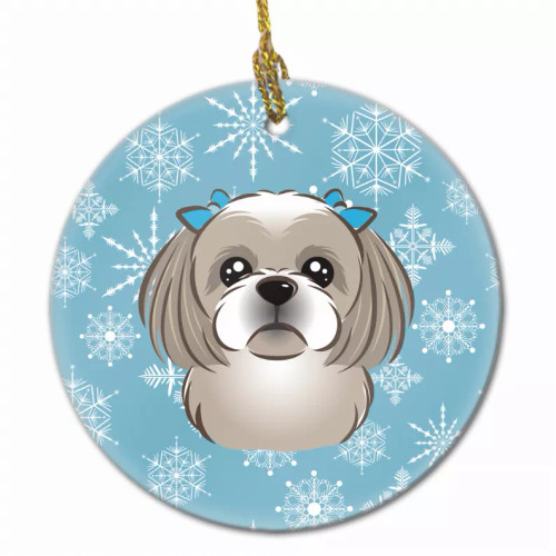 Snowflake Dog on Ceramic Ornament - S000213B001695P056303V018