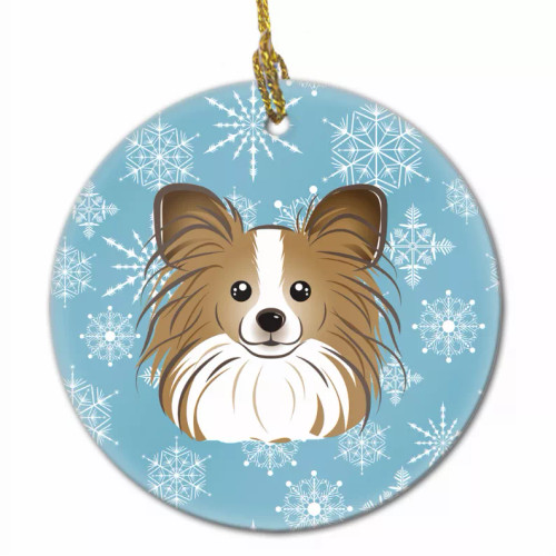 Snowflake Dog on Ceramic Ornament - S000213B001695P056303V016