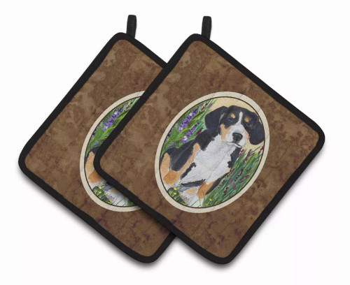 Entlebucher Mountain Dog Pair of Pot Holders