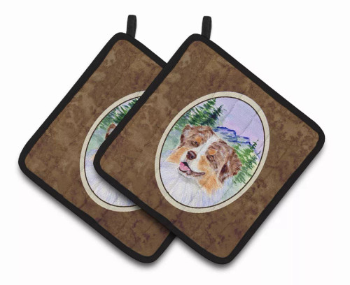 Australian Shepherd Pair of Pot Holders