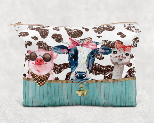 Farm Trio Printed Canvas Zipper Bag Farm Trio Printed Canvas Zipper Bag