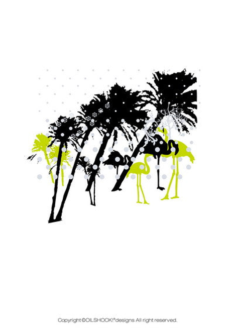 Flamingos/Black T-shirt - 177300027352