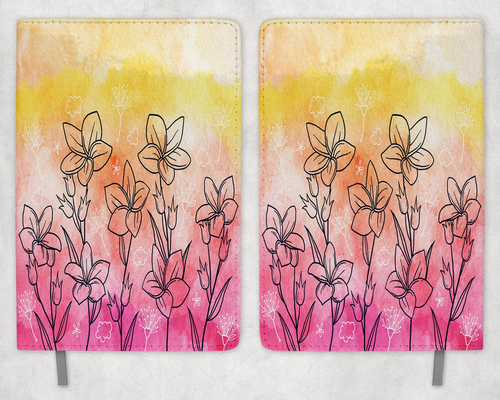 Flowers Printed 8 Inch  A-5 Journal - 1544-6024