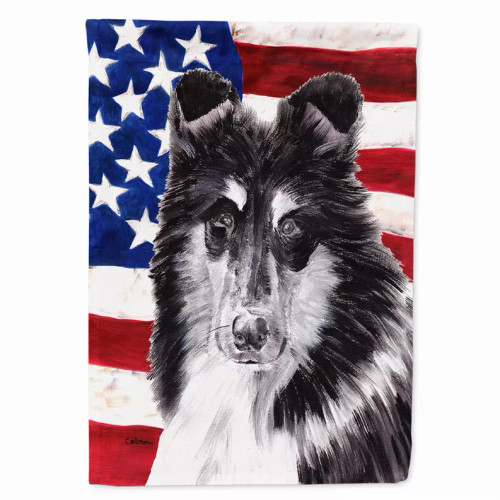 Dog with American Flag Garden Size Flag - SC9630GF