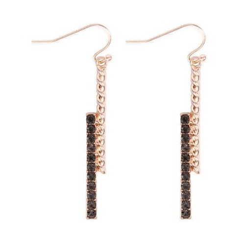TWIST & STRAIGHT BAR RHINESTONE DROP EARRING TWIST & STRAIGHT BAR RHINESTONE DROP EARRING