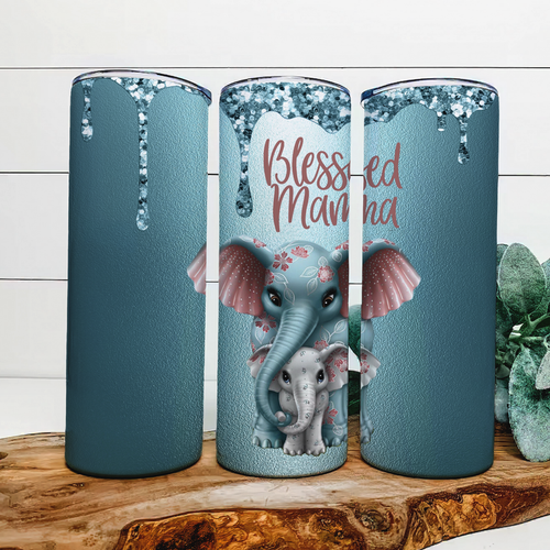 Blessed Mama Elephant |Skinny Tumbler|Optional Bluetooth Speaker| Speaker Color Varies Blessed Mama Elephant |Skinny Tumbler|Optional Bluetooth Speaker| Speaker Color Varies