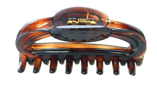 Small Open Button Hair Claw Tortoise Shell - 853-06