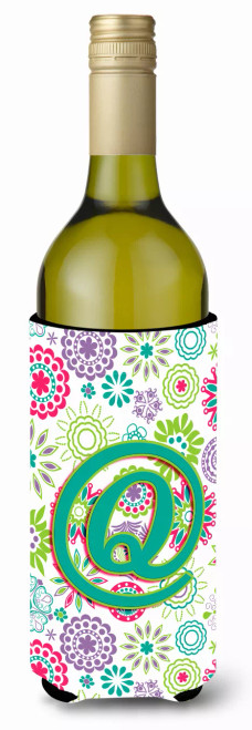 Monogram Letter Flowers Wine Bottle Hugger - CJ2011-QLITERK