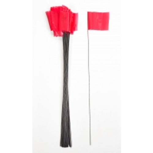 Wire Marking Flags, 4"x 5"x 30", Red (Pa