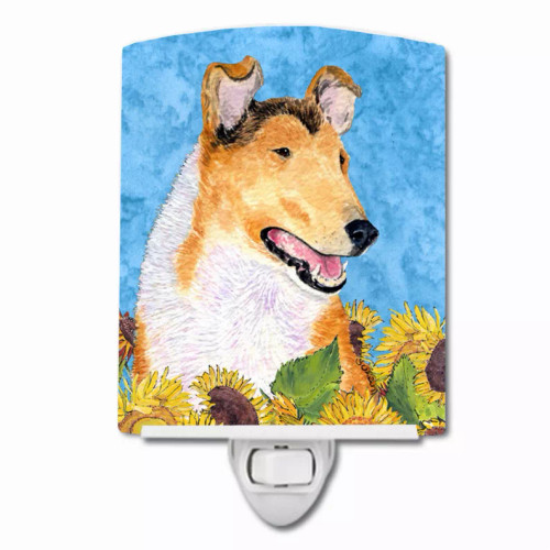 Dog in Summer Flowers Ceramic Night Light - S000213B001695P104815V000