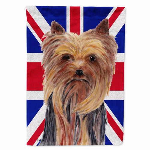 Dog with English Union Jack British Flag Garden Size Flag - S000213B001695P039160V000