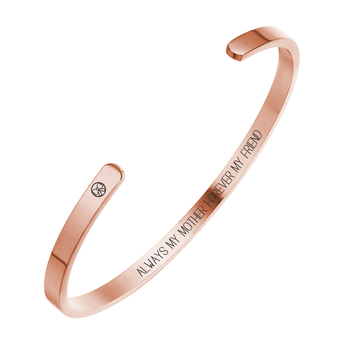 Pink Box Stack-able Inspirational Rose Gold Plated Cuff Bracelet - PinkBox3-7463