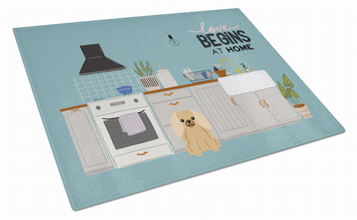 Kitchen Scene Dog Print Glass Cutting Board Large - CK7808LCB