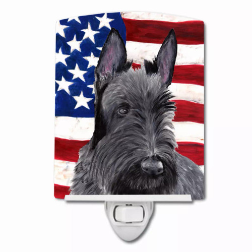 USA American Flag with Dog Ceramic Night Light - S000213B001695P103150V000