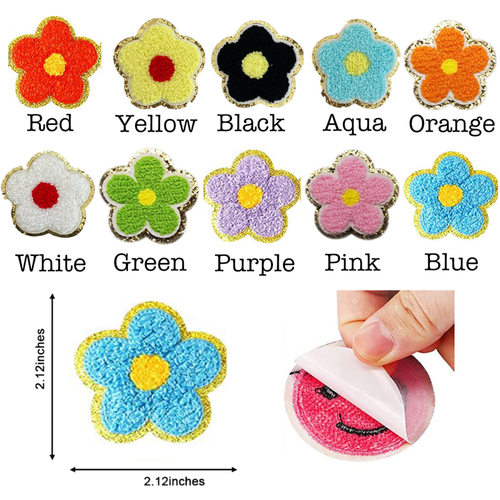 Self Adhesive Chenille Flower Patches - SymbolFlowerBlue Self Adhesive Chenille Flower Patches - SymbolFlowerBlue