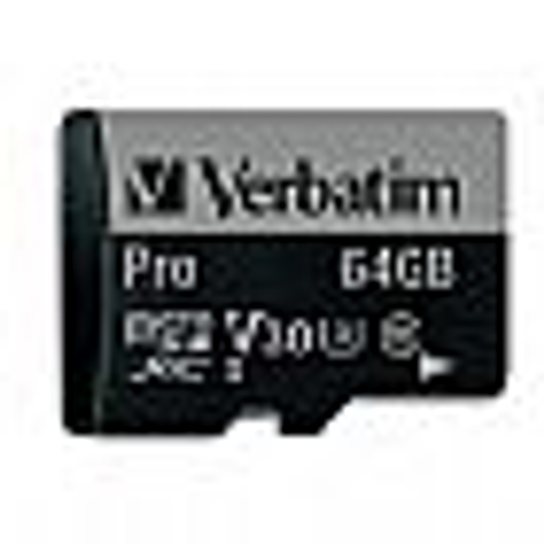 Verbatim Pro Memory Card with adapter, 47042, 64GB, microSDXC, 600X, UHS-1, Class 10