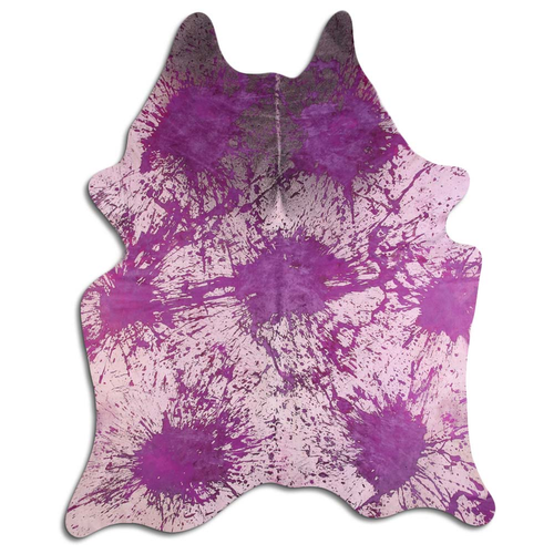 ACID WASHED HAIR ON COWHIDE DISTRESSED PURPLE - CPDDIROX3A-00130409