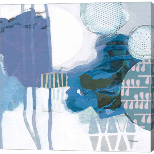 Abstract Layers IV Blue by Kathy Ferguson, Canvas Art