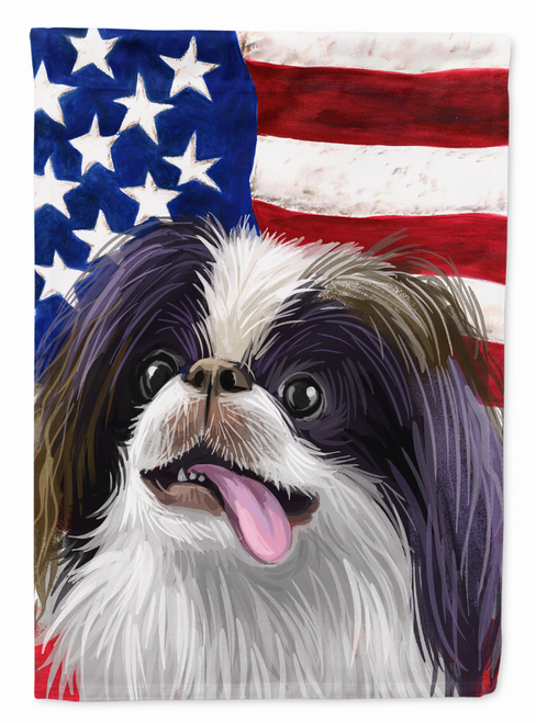 American Flag with Dog Artwork Flag Canvas House Size - CK6580CHF
