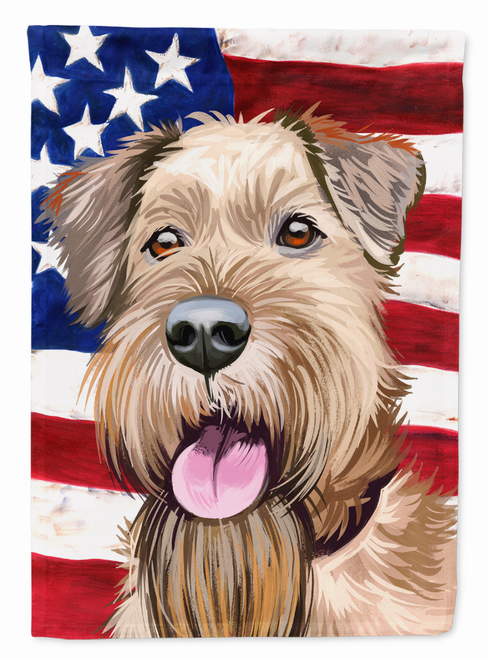 American Flag with Dog Artwork Flag Canvas House Size - CK6571CHF