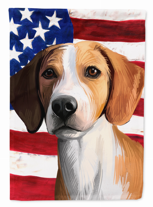 American Flag with Dog Artwork Flag Canvas House Size - CK6564CHF
