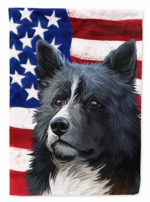 American Flag with Dog Artwork Flag Canvas House Size - CK6586CHF