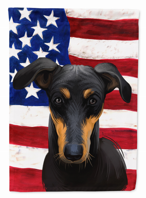 American Flag with Dog Artwork Flag Canvas House Size - CK6585CHF