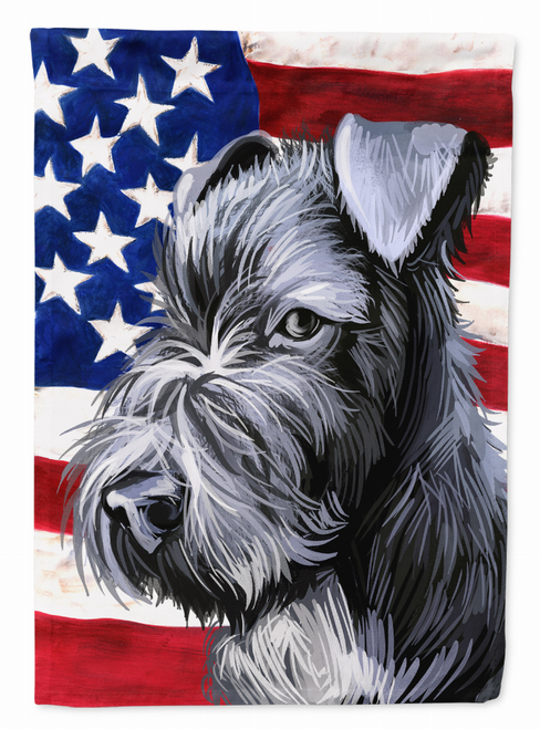American Flag with Dog Artwork Flag Canvas House Size - CK6590CHF