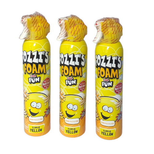 Fozzi's Bath Foam Aerosol for Kids, Yippie Yellow, Punchy Purple or Outstanding Orange, Good Clean Fun, 11.04 oz (313g) each (Pack of 3) - SH1418x3