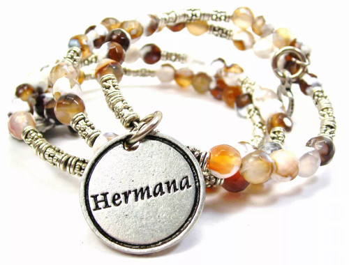 Hermana Microcrystalline Quartz Wrap Agate Stone Bracelet
