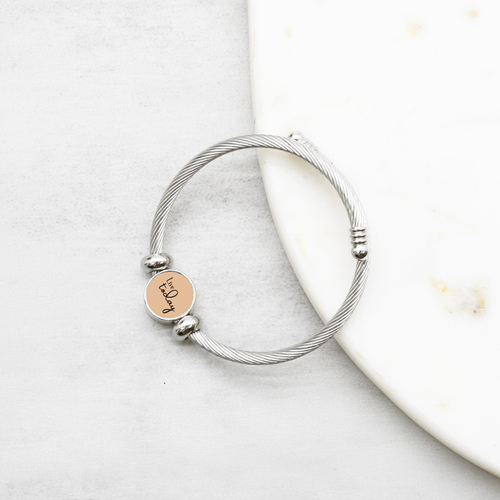 Interchangeable Reverisble Inspirational Bracelets - ND-LIVETODAY-NUDE-SM