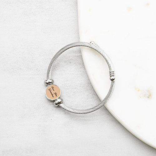 Interchangeable Reverisble Inspirational Bracelets - VEYOUGRANDMA-NUDE-SM