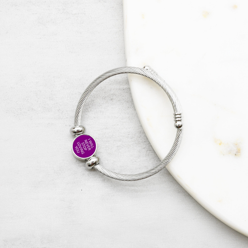 Interchangeable Reverisble Inspirational Bracelets - RND-NEVERSTOP-PRP-SM