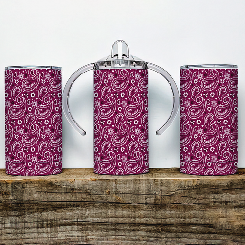 Pink Paisley  Insulated Kids Dual Lid Sippy Cup Tumbler - 107017716