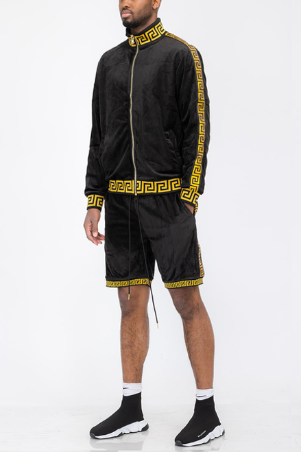 Status Velour Short Set - SET-378-778-BLACKGOLD-L