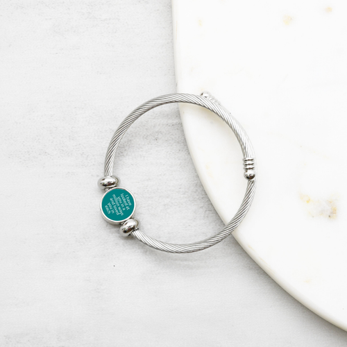 Interchangeable Reverisble Inspirational Bracelets - RND-LOVEINME-TEAL-SM
